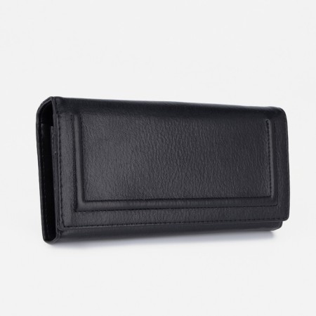 Women's wallet on magnets, black color