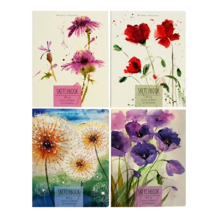 Sketchbook 188 x 259 mm, 24 sheets of stitched Bruno VisConti, beige unit 160 g/m2, mix