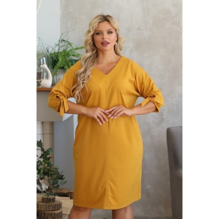 Female dress, size 50, mustard color-13