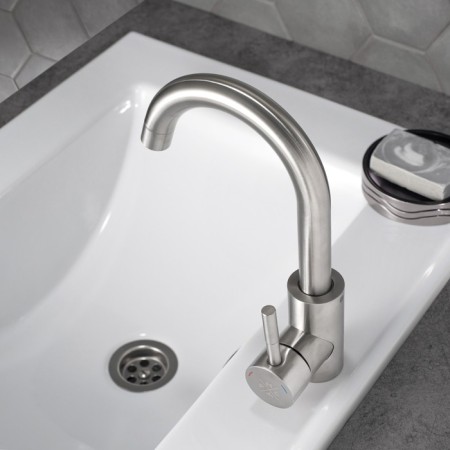 Mixer for the sink RMS SUS124-001F-1, single-leaf, ceramic cartridge d = 35 mm, satin-2
