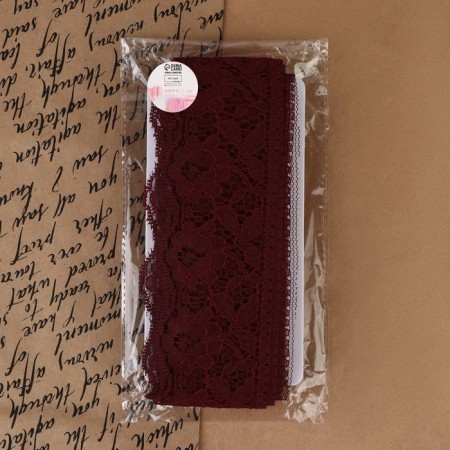 Capricon lace, 60 mm × 10 ± 1 m, burgundy color-3