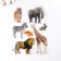 Silicon sticker for glass "Beasts of Africa" ​​20x15 cm