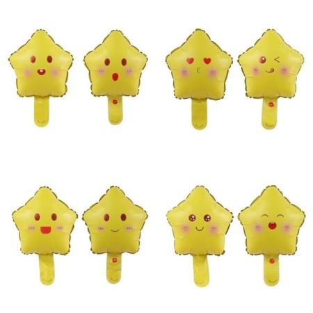 Foil ball 10 "Star Smile", yellow, mix-4