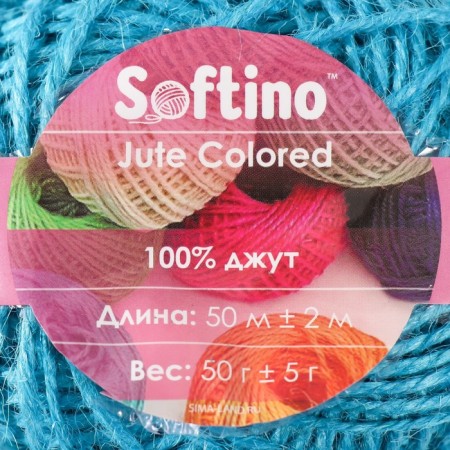 Yarn 100% juts "Softino Jute Colored" 50m ± 2m blue 50 g-3