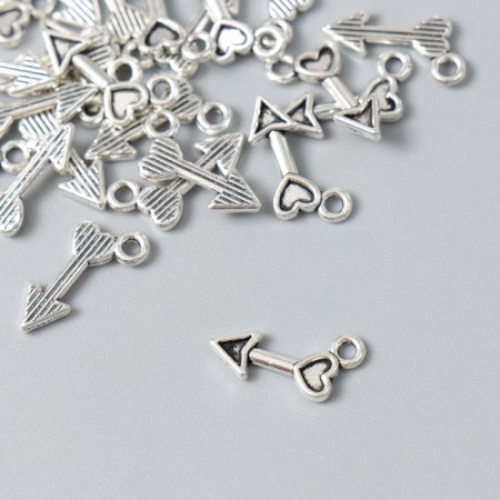 Decor for creativity Metal "Root with heart" silver 0.8x1.5 cm