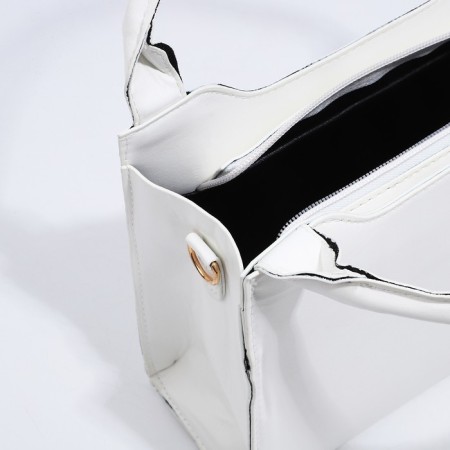 Bag Female Tout with zipper, white color-6