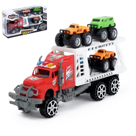 Inertia "carrier" truck with 4 cars, mix