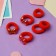 Hair gum "Tenderness" (set of 6 pcs) bow, red