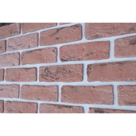 Gypsum tile "Vintage" 0.5 sq.m. (33pcs in a set) Red brick, 200x65 mm