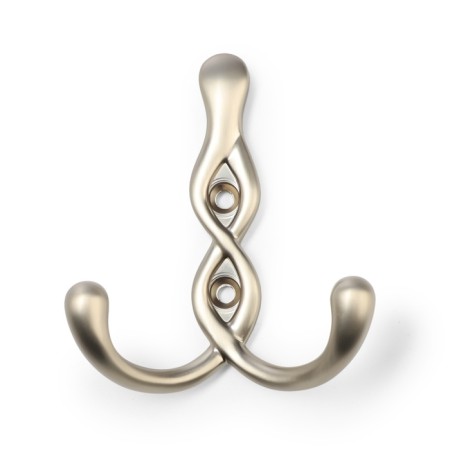 Furniture hook CAPPIO Pigtail, two -rose, matte satin nickel-2