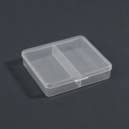 Organizer for decor, 2 sections, size 7.3 × 6.3 × 1.6 cm, the color is transparent-3