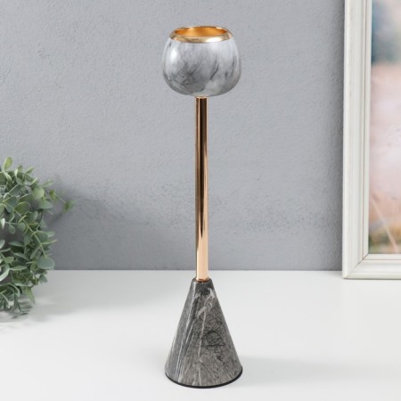Summary Metal for 1 candle "Gray marble" 45.5x8.5x8.5 cm-1