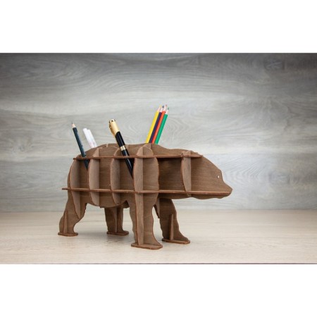 The prefabricated model, the desktop organizer "Bear", brown, Ewa Design-3