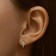 Cooping Cross Earrings in a circle, white color in gold, D = 1 cm