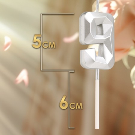 Candle in the cake on the skewer "Almaz", the number "9", silver, 4.8x2.6 cm-1