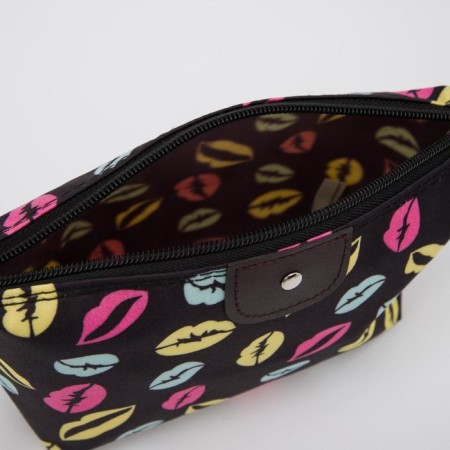 Cosmetic bag with lightning, black color-2