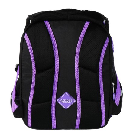 School backpack 37 x 28 x 13cm, ergonomic back, Across 557, black-5