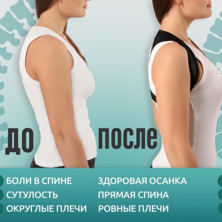Massner-fixer for posture, Velcro, universal size, black color-1