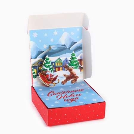 Box a gift New Year's folding "New Year's city", 16.5 × 16.5 × 5 cm-1