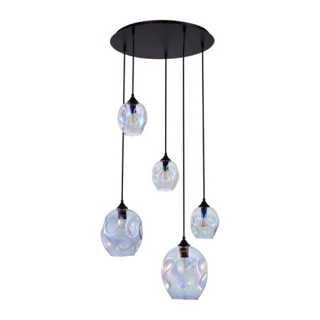 Suspended chandelier ST LUCE. SL1188.403.05. Idesia. 5x40 W, E14/E27, 67.5x67.5 cm, black color