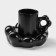 Coffee steam ceramic "chamomile", 2 items: 260 ml mug, saucer d = 17 cm, black color is black