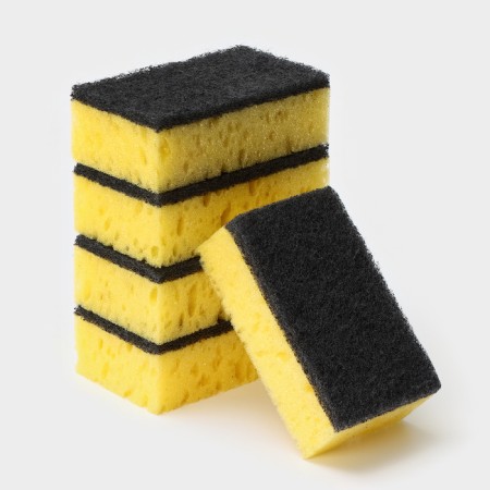 Household sponge "Royal Lilia", 450 g/m2, 105 × 65 × 35 mm, abrasive canvas