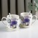 A set of ceramic mugs with spoons and stands "Lavender Bouquet", 2 items: 330 ml, Mix drawing