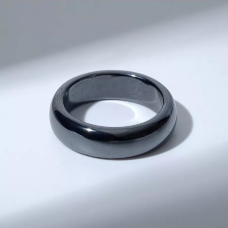 Ring "Night" for hematite, rounded, black color, size 18