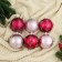 Set of balls plastic D-8 cm, 6 pcs "night" branches, red pink