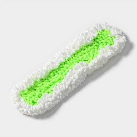 Nozzle for a flat mop with flexible edges of the share, 38 × 8 cm, 90 grams, microfiber bends, white color-1