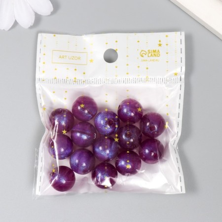 Beads for creativity plastic "Cat eye. Violet" set of 20 g 1.4x1.4x1.4 cm-2
