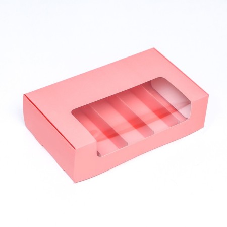 The box is folding, under 5 eclars pink, 25 x 15 x 6.6 cm-1