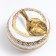 Polystone souvenir "White apple with gold geometric patterns" 13.5x13x13 cm