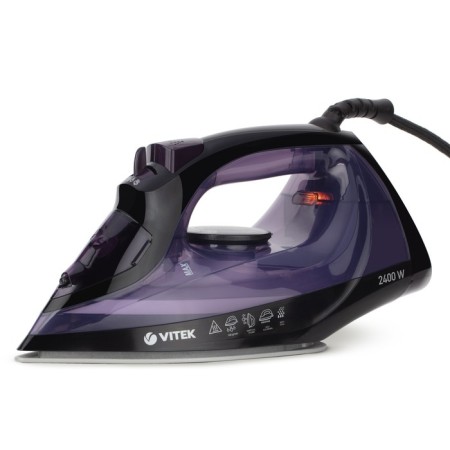 Iron Vitek VT-8316, 2400 watts, ceramic soles, 250 ml, black-violet