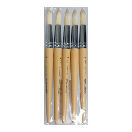 The brush is round stubble, Hana compose No. 14 (hair length 43 mm), short matte handle-3