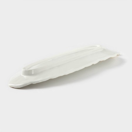 Ceramic serving dish "Rapsodia. Sheet ", 36 × 12 × 4 cm, white color-2