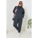 Female suit, size 66, dark blue color
