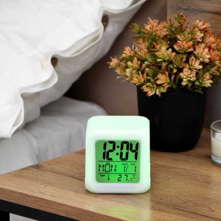 Luazon LB-03 alarm clock, date, temperature, white