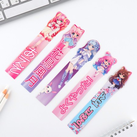 A set of cardboard figured bookmarks, 5 pcs "Anime"-1
