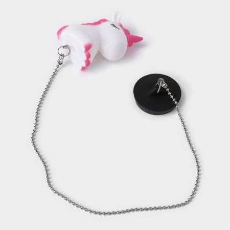 Bath plug with a unicorn toy, diameter: top 5.1 cm, bottom 4.6 cm, white color-2
