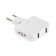 The tee is flat, rotary, 2 outlets, 10a, 2 USB, without salary, white