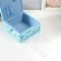 Casket for needlework "Butterflies and flowers on blue" 20x20x11 cm