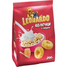 Готовый завтрак колечки "Leonardo" с медовой начинкой , 200 г