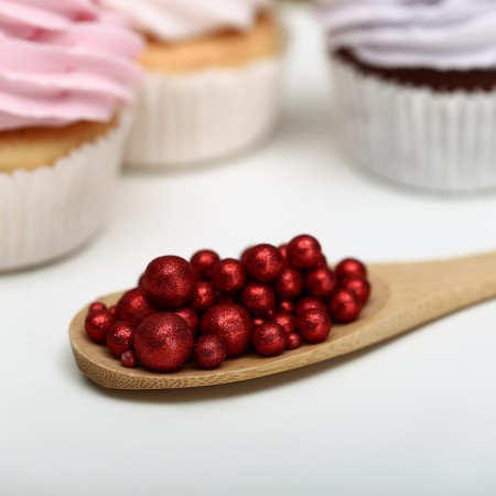 Sprinking confectionery with glitter "Shine" red 50 g-1