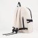 Young backpack from textiles on lightning, 2 pockets, beige color