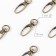 Metal carbine, 38 × 12 mm / 10 × 1 mm, 6 pcs, bronze color