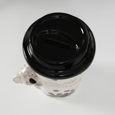 Pig a piggy bank Coal with coffee 10.2x12.8x14.2 cm-5