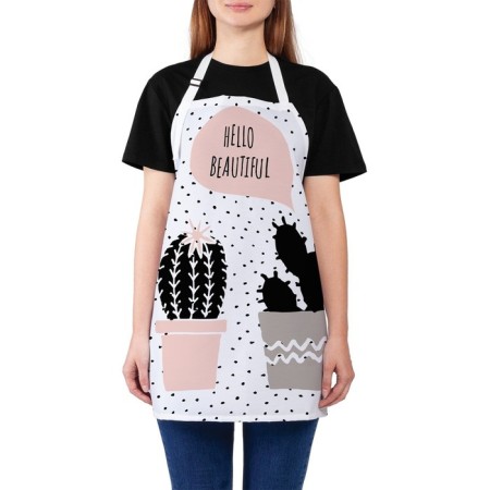 Apron kitchen with a photocrint "Cactus in love", adjustable, size OS