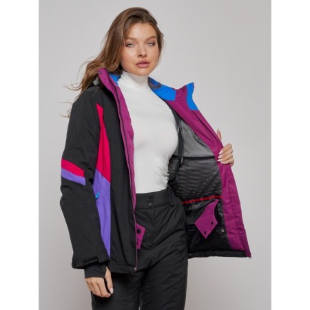 Ski jacket female winter, size 42, black color-16