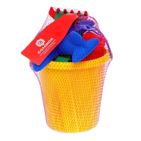 Set for playing in sand No. 110: bucket, 4 molds for sand, robberies-7